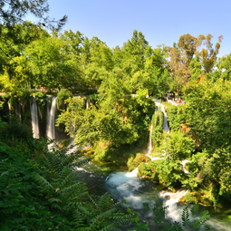 Duden (Upper) Waterfall and National Park in Antalya City, Turkey